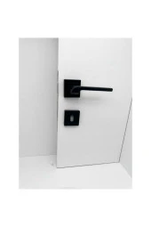 Tutku Siyah Kare Rozetli Oda Kapı Kolu 5 Takım Koldoor thumbnail 1