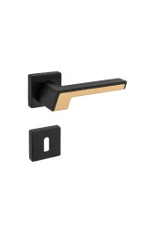 Volvo Siyah Gold Kare Rozetli Oda Kapı Kolu Koldoor 4 Takım thumbnail 1