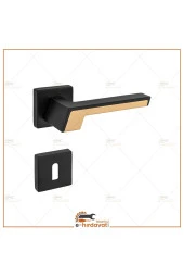 Volvo Siyah Gold Kare Rozetli Oda Kapı Kolu Koldoor 4 Takım thumbnail 2