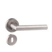 Paslanmaz Rozetli L Tip Kol  Rozetli Oda Kapı Kolu 1 Takım thumbnail 1