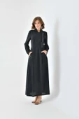 FTZ Women Kadın Modal Fermuarlı Elbise  Siyah 30719 thumbnail 4