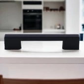 Köprü 96 Mm (SERT PLASTİK) Mobilya Mutfak Çekmece Dolabı Dolap Siyah Kulbu Kulpu Kulpları 10 Adet - 4