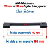 Plastik Kulp Köprü Mobilya Mutfak Dolabı Çekmece Dolap Kulpları Kapak Kulpu Kulbu Siyah 160 mm - 2