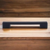 10 Adet Plastik Kulp Köprü Mobilya Mutfak Dolabı Çekmece Dolap Kulpları Kapak Kulpu Siyah 160 mm - 4