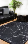 İskandinav Siyah Mermer Desen Dijital Baskı Hipoalerjenik Kaymaz Taban Halı Yolluk thumbnail 6