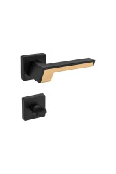 Crowni Siyah Gold Kare Rozetli WC Banyo Kapı Kolu Koldoor 1 Takım thumbnail 1