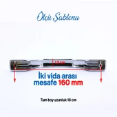 Kesit Kulp Mobilya Mutfak Dolabı Çekmece Dolap Kulpları Kapak Kulpu Kulbu Krom Renk 160 mm Metal thumbnail 3