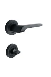 Tutku Siyah Yuvarlak Rozetli Wc Banyo Kapı Kolu 1 Takım thumbnail 1