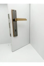 Piramit Albirifin Saten Lüx Kare Aynalı Oda Kapı Kolu 1 Takım thumbnail 1