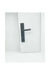 Piramit Siyah Lüx Kare Aynalı Wc Banyo Kapı Kolu Sol Basar 1 Takım thumbnail 2