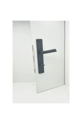 Piramit Siyah Lüx Kare Aynalı Wc Banyo Kapı Kolu Sol Basar 1 Takım thumbnail 3