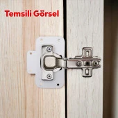 Beyaz Renk Dolap Kapak Taş Tas Menteşe Tamir Sacı 8 Adet Pratik Onarım Kiti Yuva Tablası 6,5x9 - 7