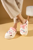 Pembe Potin Yüksek Taban Jibbitzli Eva Comfort Kadın Sandalet DNZ224-24Bej Pudra - 2