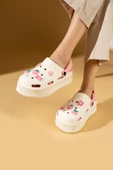 Pembe Potin Yüksek Taban Jibbitzli Eva Comfort Kadın Sandalet DNZ224-24Bej Pudra - 3