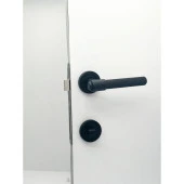 Punch Mat Siyah Rozetli Wc Banyo Kapı Kolu 1 Takım - 1