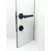 Punch Mat Siyah Rozetli Wc Banyo Kapı Kolu 1 Takım - 2