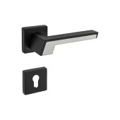 Lüx Siyah İnox Zamak Kare Rozetli Daire Çelik Kapı Kolu Sağ El İle Açılır Tek Yön 1 Adet thumbnail 1