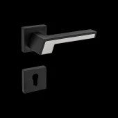 Lüx Siyah İnox Zamak Kare Rozetli Daire Çelik Kapı Kolu Sağ El İle Açılır Tek Yön 1 Adet thumbnail 3