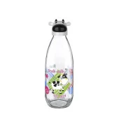 İnek Tasarımlı Sevimli Cam Suluk - Süt Şişesi 1000 ML - 3