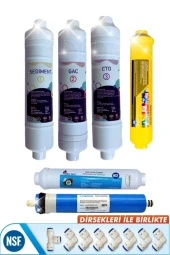 Kapalı Kasa 12 Inç Su Arıtma Cihazı Filtresi 6 Aşamalı 80 Gpd King Membranlı Inline SETİ - 1