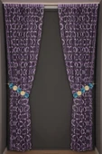 VAKKO ÇİFT RENK LİLA İP PERDE HAZIR DÜĞMELERİ DİKİLMİŞ İP PERDE 300*240 cm thumbnail 2