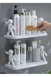 2 Adet Özel Raf Baharatlık -Makyaj Malzeme Rafı Kendinden Yapışkanlı Banyo Mutfak Organizer Raf - 1