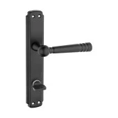 Mat Siyah Aynalı Wc Banyo Kapı Kolu İçeriden Sağ El İle Açılır 1 Takım thumbnail 1