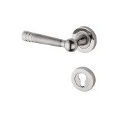 Osmanlı Nikel Saten Rozetli Daire Çelik Kapı Kolu Rozetli 1 Takım thumbnail 1