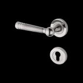 Osmanlı Nikel Saten Rozetli Daire Çelik Kapı Kolu Rozetli 1 Takım thumbnail 5