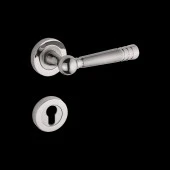 Osmanlı Nikel Saten Rozetli Daire Çelik Kapı Kolu Rozetli 1 Takım thumbnail 6