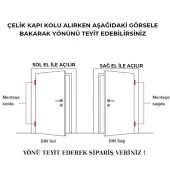 Çekiç Mat Siyah Rozetli Çelik Kapı Kolu  Daire Giriş Kapı Kolu Sol El İle Açılır Tek Yön 1 Adet - 4