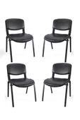 Arj I Office Furniture & Desing Siyah Ofis Büro Bekleme Misafir Form Koltuğu Sandalyesi 4lü 008 - 1