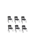 Arj I Office Furniture & Desing Siyah Ofis Büro Bekleme Misafir Form Koltuğu Sandalyesi 6li 008 - 1