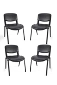 Arj I Office Furniture & Desing Siyah Ofis Büro Bekleme Misafir Form Koltuğu Sandalyesi 4lü 00712 - 1