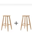 BOB ARTS and CRAFTS Ikili Ahşap Yüksek Kare Bar Tabure Sandalye - 2