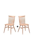 Geppetto Home Yıldız Ahşap Ham Cilasız Sandalye 2'li - 1