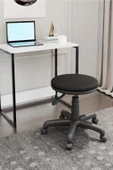 intarz Amortisörlü Tabure Siyah Renk Yükselir Tekerlekli thumbnail 1