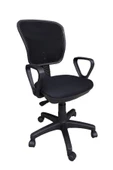 Arm Siyah Fileli Ofis Çalışma Koltuğu Öğrenci Koltuğu Bilgisayar Koltuğu Büro Koltuğu Dönerli Koltuk - 1