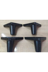 Kaliteli Sağlam Şık Lüks Koltuk Kanepe Dolap Mobilya Ayak Sena Model 12 Cm Siyah Renk 4 Adet thumbnail 1