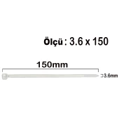 Aletçantam Kablo Bağı Plastik Kelepçe Cırt Amerikan Kelepçesi 100 Adet -3.6x150mm - 3
