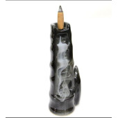 qosrix Seramik Bambu Geri Akış Şelale Tütsülük Buhurdanlık Konik Tütsü Uyumlu Oda Kokusu thumbnail 1