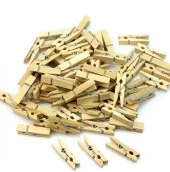 10 Adet Ahşap Mini Mandal - Dekoratif Mandal - Fotoğraf Mandalı - 2,5cm - 1