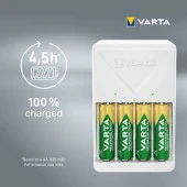 Varta Plug Charger Şarj Cihazı + 4 adet 2100mAh AA Şarj Edilebilir Pil - 7