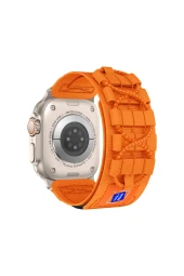 Apple Watch 7 45mm Uyumlu Fuchsia DRK-99 Hasır Kordon thumbnail 1