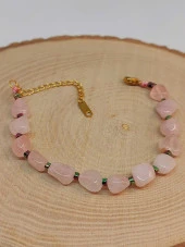 Pembe Kuvars Taşı Tasarım Bileklik (47116) thumbnail 2