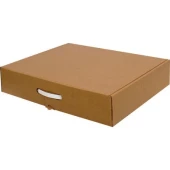 50x40x10cm Kulplu Çift Oluklu Kilitli Kutu - Kraft - 1