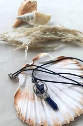 Kolye gerdanlık Çakra Doğal lapis Taşı Çivi Kolye sarkaç Takı Aksesuar thumbnail 1