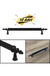 Lüx Ovacık Çekmece Dolap Kapak Kulpu Kulbu 96 mm Mat Siyah Metal Kulp 10 Adet - 6