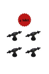 Gözde Mat Siyah Mobilya Dolap Mutfak Çekmece Kulpu Düğme 4 Adet thumbnail 1