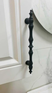 Gözde Zamak Mat Siyah Mobilya Dolap Mutfak Çekmece Kulpu 10 Adet 128 Mm thumbnail 2